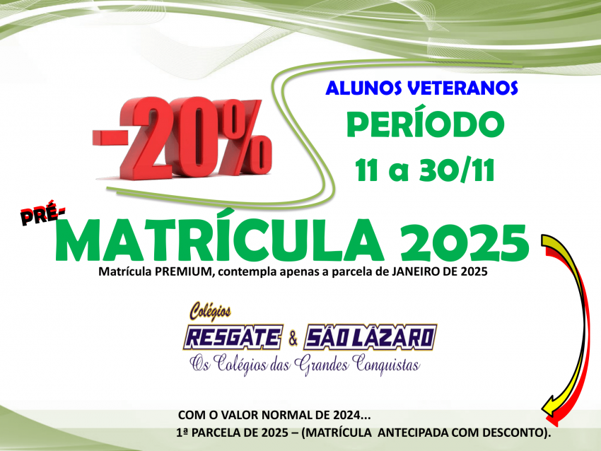 Matrícula - 2025 - 20% Off